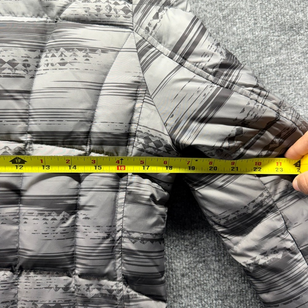 Eddie Bauer Puffer Coat Women Gray Geometric Print Full Zip Down Filled - Picture 9 of 9